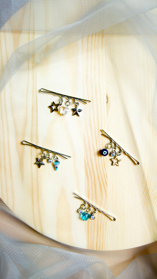 SILVER EVIL EYE HAIR ACCESSORIES